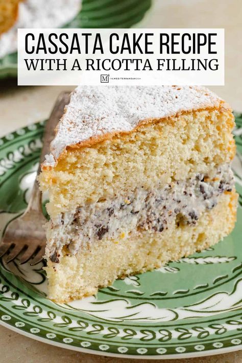 An easier version of traditional Italian cassata cake, with tow citrus and honey-flavored sponge cakes layered with ricotta and chocolate. Ricotta Cake Recipes Italian, Italian Cassata Cake Recipe, Cassata Cake Recipe, Cassata Cake, Ricotta Cake Recipes, Weekend Recipes, Sponge Cake Filling, Yeast Donuts, Cake Filling Recipes