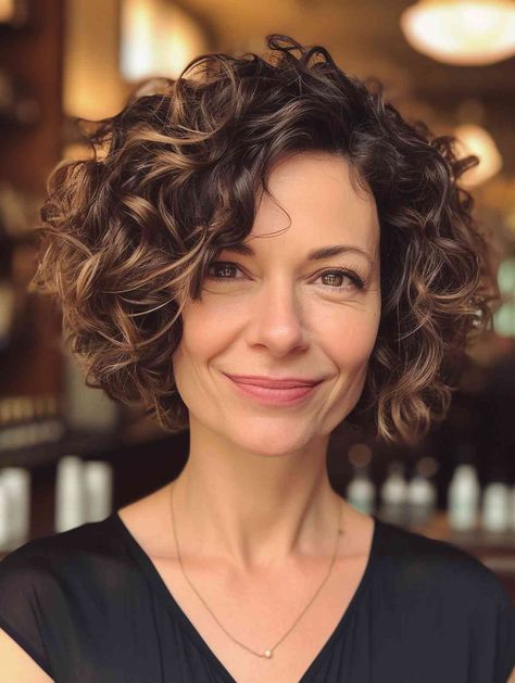 Short Haircuts Wavy Hair, Pelo Bob Ondulado, Short Wavy Haircuts, Haircut Wavy, Curly Hair Photos, Medium Curly, Wavy Haircuts, Short Curly Haircuts, Medium Curly Hair Styles