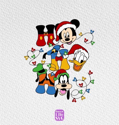 Xmas Dinner Party, Disney Xmas, Disney Characters Christmas, Friends Svg, Character Face, Monogram Ideas, Ho Ho Ho Christmas, Christmas Friends, Tattoos Women