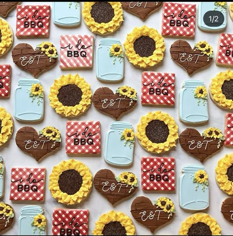 Picnic Wedding Shower Theme, Summer Themed Engagement Party, I Do Bbq Desserts, Engagement Barbeque Party, Bbq Bachelorette Party, I Do Bbq Cookies Decorated, I Do Bbq Bridal Shower Ideas, I Do Bbq Engagement Party Decorations, Bbq Couples Wedding Shower Ideas