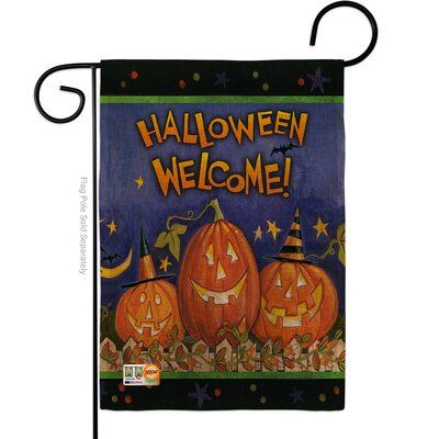 Breeze Decor Breeze Decor G162079-Db Halloween Welcome Burlap Fall Impressions Decorative Vertical 13" X 18.5" Double Sided Garden Flag Pumpkin Pail, Pumpkin Garden, Halloween Garden Flag, Pumpkin House, Weekly Inspiration, Fröhliches Halloween, Halloween Garden, Holiday Packing, Yard Flags