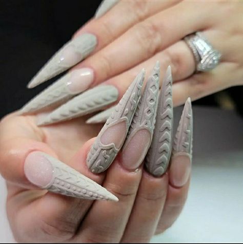 Holiday Nails Winter, Nails Stiletto, Diy Acrylic Nails, Winter Nails Acrylic, Sweater Nails, Stiletto Nails Designs, Dope Nail Designs, Acrylic Nails Coffin Pink, Christmas Nails Acrylic