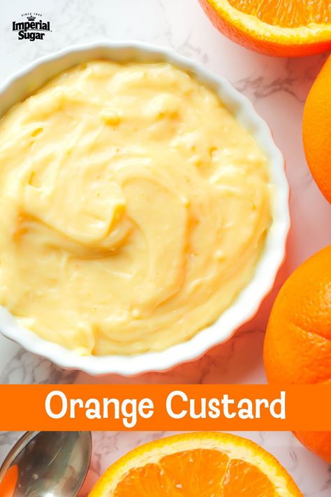 Orange Dessert Recipes, Orange Pudding Recipe, Chocolate Custard Filling, Homemade Custard Recipe, Fruit Custard Recipe, Orange Custard, Pudding Homemade, Orange Pudding, Orange Recipes Dessert