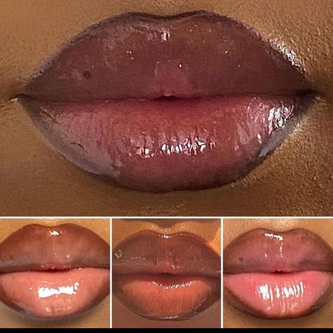 Lip Combo For Dark Lips, Lip Combination Dark Skin, Black Lip Combos For Dark Skin, Black Brown Lip Combo, Dark Skin Girl Lip Combo, Glossy Lips Makeup, Maquillage On Fleek, Lip Tutorial, Prom Eye Makeup