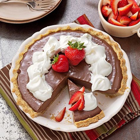 Tofu Chocolate Pie, Tofu Pie, Chocolate Silk Pie, Chocolate Cream Pie Recipe, Chocolate Pie Recipes, Chocolate Cream Pie, Cream Pie Recipes, Baking Cocoa, Chocolate Pie