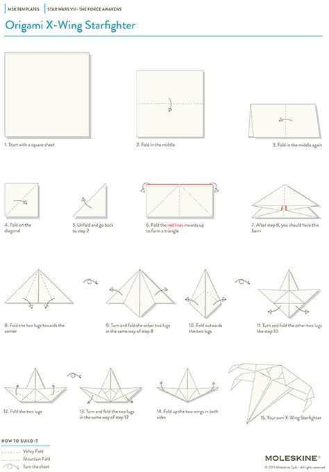 Star Wars Classroom, Star Wars Origami, Origami Lily, Origami Star Box, Star Wars Painting, X Wing Fighter, Kids Origami, Origami For Beginners, Origami Instructions