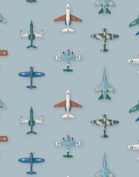 Airplanes, Light Blue – The Pattern Collective Vintage Airplane Wallpaper, Button Wallpaper, Baby Boy Wallpaper, Airplane Lights, Airplane Room, Boys Room Wallpaper, Toy Airplanes, Airplane Wallpaper, Cars Wallpaper