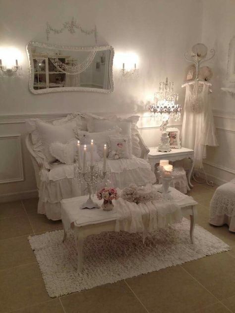 Coquette House, Shabby Chic, Cottage, Living Room, Bedroom, Furniture, White