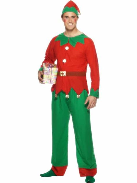 Mens Elf Costume, Elf Fancy Dress, Elf Suit, Christmas Elf Costume, Elf Dress, Christmas Fancy Dress, Green Costumes, Xmas Outfit, Red Green Christmas