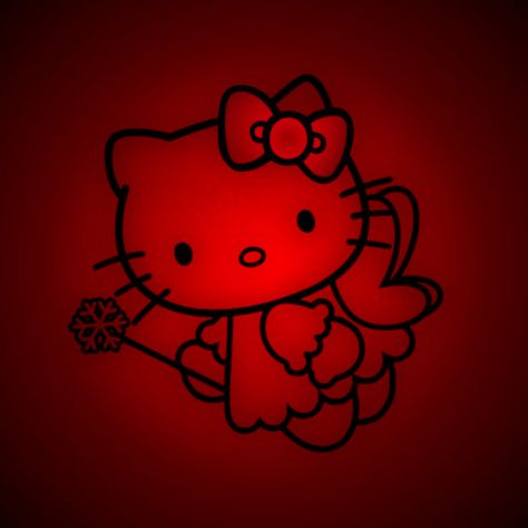 Red Hello Kitty Icons For Apps, Red Hello Kitty Aesthetic, Hello Kitty Random, Red Widgets, Pink Hello Kitty Wallpaper Iphone, Red Hello Kitty, Anime Banner, Cat App, Red Aura