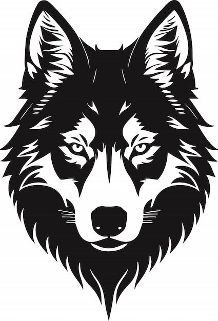 Vetor vector de arte do emblema do lobo ... | Premium Vector #Freepik #vector #lobo #lobo-logo #lobisomem #logo-silhueta Wolf Emblem, Fabric Painting, Dark Black, Premium Vector, ? Logo, Animals, Pattern, Fabric, Quick Saves