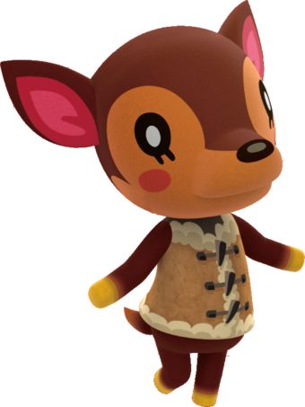 Fauna | Animal Crossing Wiki | FANDOM powered by Wikia Animal Crossing Characters, New Leaf, Animal Crossing, Deer, Black