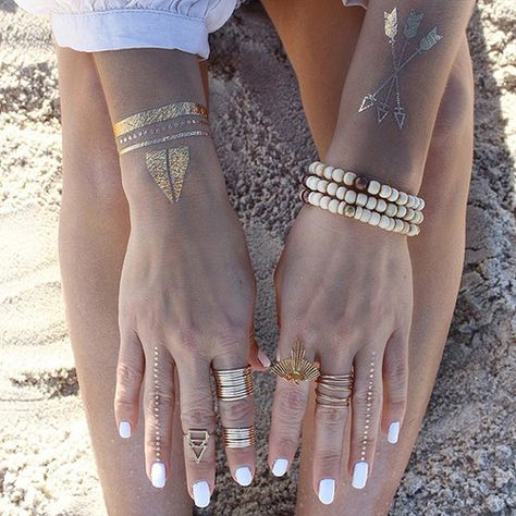 FP Me User We Love: Gypsylovinlight Flash Tats, Metallic Tattoo Temporary, Gold Tattoo, Bracelets And Rings, Metal Tattoo, Flash Tattoos, Arrow Tattoos, Mode Boho, Bohol