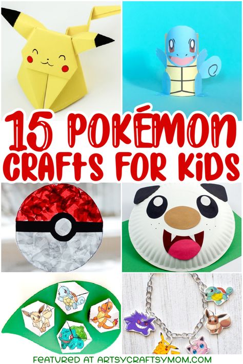 Pokemon Board Game Diy, Pokemon Preschool Activities, Video Game Art Projects, Wacky Crafts For Kids, Pokemon Club Ideas, Easy Pokemon Crafts, Pokemon Arts And Crafts, Sonic Craft For Kids, Pokemon Crafts Diy