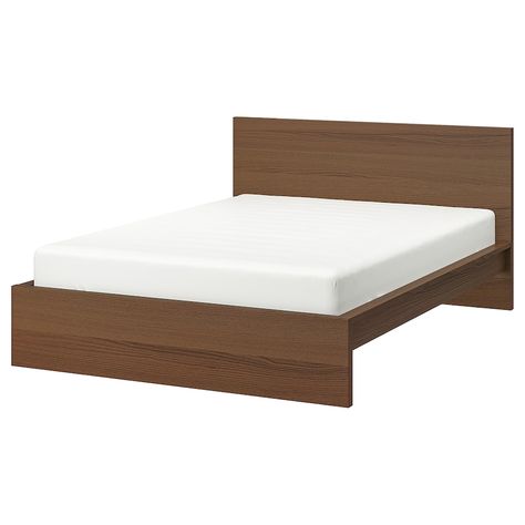 MALM Bed frame, high, brown stained ash veneer, King - IKEA Malm Bedframe, Best King Size Bed, Bed Frame High, Brimnes Bed, Malm Bed Frame, Ikea Malm Bed, Cama Ikea, Malm Bed, Letto King Size