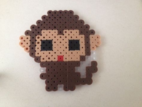 Monkey perler bead pattern cross stitch pattern Perler Beads Monkey, Monkey Perler Beads, Monkey Perler Bead Pattern, Pony Bead Bracelets, Perler Creations, Bead Creations, Monkey Pattern, Easy Perler Beads Ideas, Beads Patterns