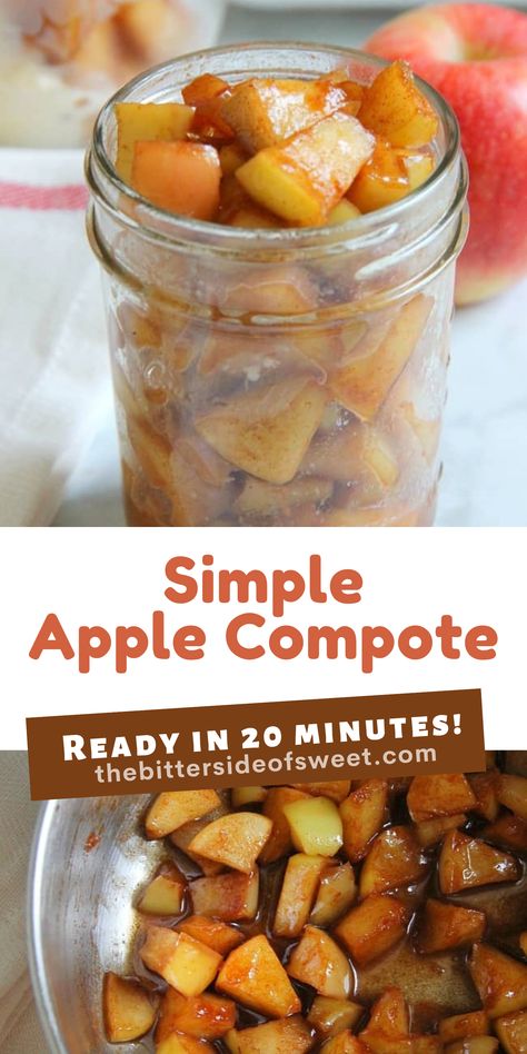 Freshly picked apples covered in cinnamon, butter and brown sugar are the simple ingredients you need to make this Simple Apple Compote! Apple Compote Recipe Simple, Apple Compote Recipe, Apple Crisp Pizza, Holiday Bakes, Apple Compote, Apple Brown Sugar, Best Apple Recipes, Apple Pie Bread, Apple Slab Pie