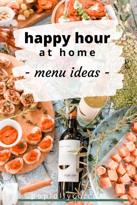 Create your very own happy hour at home with these easy appetizers and delicious wine from Flat Top Hills Wines   #flattophills happy hour appetizers, happy hour ideas, backyard entertaining, healthy snacks, healthy menu ideas, happy hour snacks Drinks And Snacks Party, Happy Hour At Home Food Ideas, Healthy Happy Hour Appetizers, Easy Wine Appetizers, Snacks With Wine Easy, Apps For Wine Night, Appetizer For Happy Hour, Happy Hour Table Set Up, Backyard Wine Party