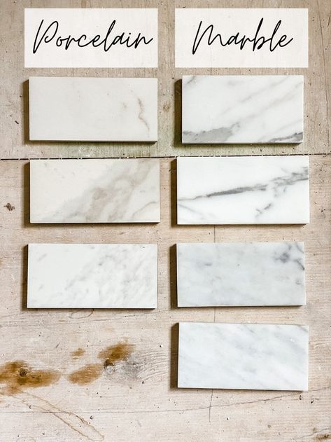 Marble Tile vs Marble Effect Tile: Which Is Best? - Bless'er House Anatolia Tile Bathroom, Polished Marble Backsplash, Different Marble Types, Marble Tile In Bathroom, Porceline Tile Marble Look Bathroom, Marble Look Porcelain Tile Kitchen Backsplash, Botticino Marble Tile Backsplash, Marble Looking Backsplash, Ceramic Marble Tile