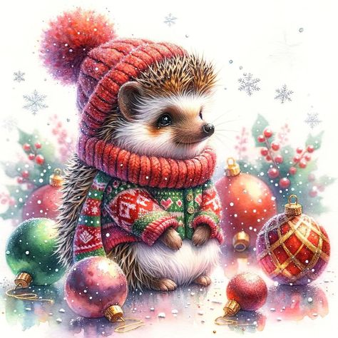 Please read the entire page carefully before you buy! Pattern is of a lovely little Christmas hedgehog. This handsome hedgie guy is dressed in his Holiday finery of soft red and green.  Beautiful piece for holiday wall art, shoulder bag, accent pillow or a jacket back patch.  This pattern makes a wonderful relaxing project for yourself or for the avid cross stitcher in your life. 4 separate printable PDF patterns are included in this listing.  A 14 count and an 18 count. Each stitch count can be Christmas Hedgehog, Christmas Diamonds, Holiday Wall Art, Watercolor Christmas, Pattern Store, Arte Animal, Animal Clipart, Christmas Watercolor, Christmas Animals