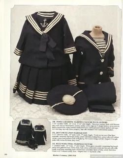 Sailor Doll, Antique Doll Dress, 1910s Fashion, Vintage Sailor, Sailor Suit, Sailor Dress, American Girl Clothes, Double Denim, Antique Dress