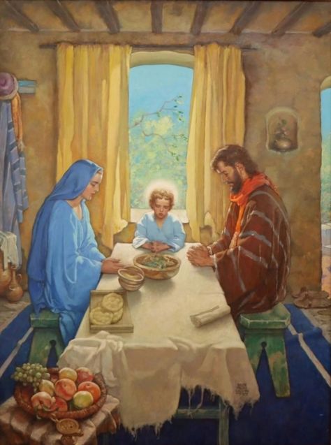 Holy Family Painting, Holy Family Art, Mexican Catholic Art, Sacred Family, Catholic Artwork, Biblical Artwork, Catholic Home, The Holy Family, Catholic Images