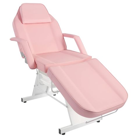 PRICES MAY VARY. 💆‍♂【3-Section Adjustable】：The esthetician bed featured by 3-section design，Equipped with two 12 angels adjustable magnetic strips and 2 high elastic springs，just gently lifted to adjust the angle of the bed to meet various needs of different customers. The backrest can be adjusted from 65°to 180° and footrest can be adjusted from 0°to 50°. 💆‍♂【Comfortable Experience】：The lash bed comes with high elastic memory sponge,and covered with PVC leather,which is skin friendly，breathab Salon Chair Design, Lash Esthetician, Botox Room, Lash Suite, Esthetician Bed, Nails Dipped, Beauty Treatments Spa, Esthetics Business, Beauty Bar Ideas