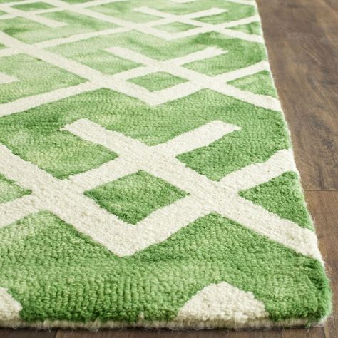 George Oliver Bryauna Geometric Handmade Tufted Area Rug in Green; Ivory & Reviews | Wayfair.ca Watercolor Rug, Geometric Area Rug, Green Wool, Ivory Rug, Dip Dye, Blue Ivory, Rug Material, Green Rug, Outdoor Area Rugs