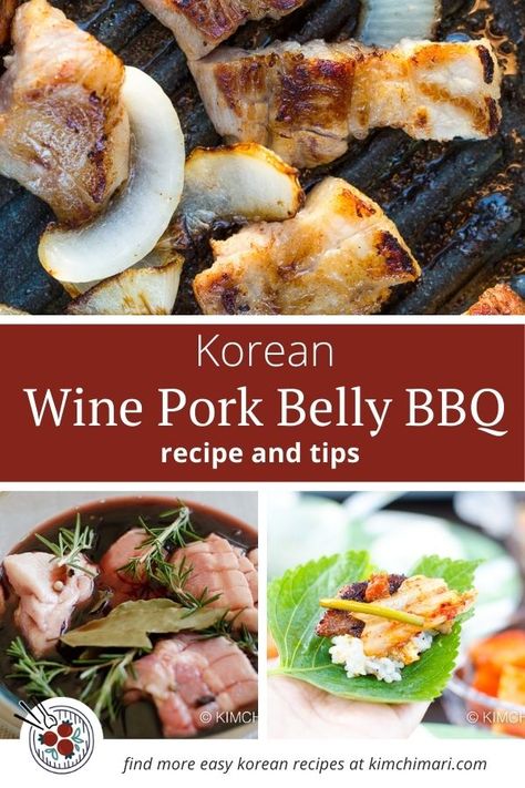 Red Wine Pork Belly, Pork Belly Marinade, Korean Pork Belly, Pork Belly Recipes Crispy, Easy Korean Recipes, Korean Pork, Pork Belly Slices, Pork Recipes Easy, Pork Belly Recipes