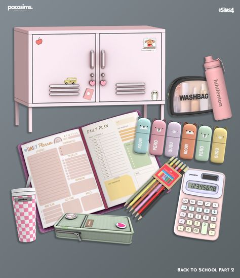 Back To School Part2 - pacosims.com Sims 4 Aesthetic Cc Decor, Study In Style Sims 4, Kkb The Sims 4, Sims 4 Peacemaker Cc, Sims 4 Functional Books, Sims 4 Cc Clueless, Sims 4 Cc Corner Desk, Sims 4 Cc Fashion Clutter, Laptop Cc Sims 4