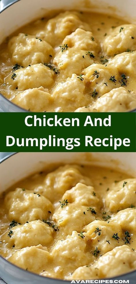 Need a one-pot wonder for your next family gathering? Discover this Chicken and Dumplings recipe, where creamy broth meets delightful dumplings, making it the ideal comfort food that everyone will love. Chicken And Dumplings With Leftover Chicken, Oven Chicken Dumplings, Easy Chicken Dumplings Recipe Crock Pots, Vintage Chicken And Dumplings, Recipes For Chicken And Dumplings, Chicken And Dumplings Dough Recipe, The Best Chicken And Dumplings Recipe, Chicken And Dumplings Recipe Dutch Oven, Buttermilk Chicken And Dumplings