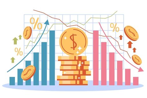 Financial Market Illustration, Stock Market Drawing, Market Research Illustration, Accounting Project Cover Page, Stock Market Design, Perfect Competition Market, Stocks Aesthetics, Finance Poster Design, Stock Market Aesthetic