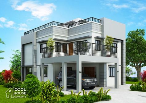 Stunning Three-bedroom Bungalow with a Provision for an Additional Room - Cool House Concepts House With Roof Deck, House With Roof, 3 Storey House, Two Storey House Plans, Philippines House Design, 3 Storey House Design, Two Story House Design, One Storey House, Cool House