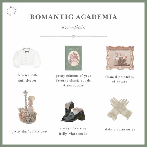 Romantic Academia Palette, Romantic Academia Color Palette, Different Types Of Coquette, Aesthetic Core Types, Types Of Coquette, Romantic Academia Fashion, Coquette Color Palette, Light Academia Color Palette, Soft Romantic Aesthetic