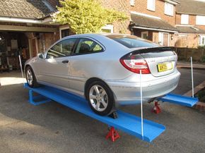 Car lift/ramps - the simple unique patented MR1s for DIY mechanics Diy Car Lift, Diy Car Ramps, Hydraulic Car Ramps, Garage Car Lift, Portable Car Lift, Car Hoist, Car Jacks, Diy Mechanics, Hydraulic Cars