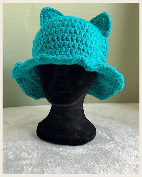 Bucket hats in all the colours 🤭 these are now all available on Etsy! Which one is your favourite? Cat Ear Bucket Hat, Crochet Bucket Hats, Cozy Accessories, Cat Ear, Costume Hats, Crochet Cat, Bucket Hats, Cat Ears, Handmade Crochet