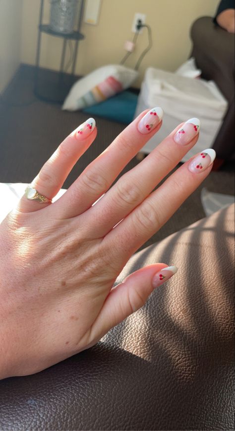 cherry nail art #mycreation Cherry Nail Art, Cherry Nail, Cherry Nails, White Cherries, Trendy Nails, Nail Ideas, Nail Inspo, Summer Nails, Nail Designs