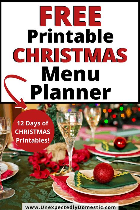 Free printable holiday meal planner! Plan your holiday menu easily - from appetizers and drinks, to the main course and side dishes! Planning Christmas dinner (or breakfast) has never been this easy! The simple way to plan holiday dinner for a crowd. #mealplanning #freeprintables #christmasprintables #menuplanning Planning Christmas Dinner, Christmas Meal Planner, Holiday Meal Planner, Planner Free Printable, Holiday Meal Planning, Christmas Meal, Frugal Christmas, Holiday Countdown, Christmas Traditions Family