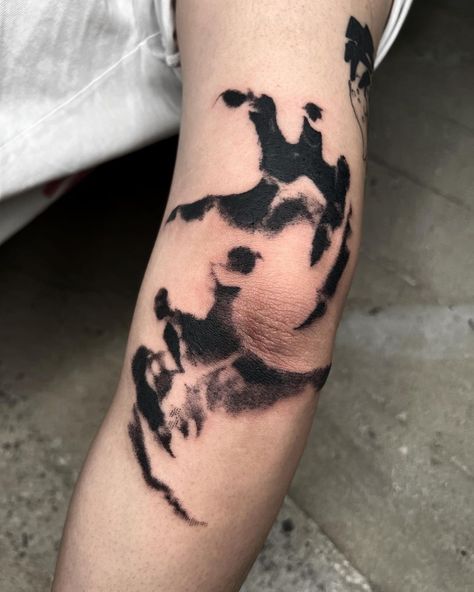 Abstract Black Work Tattoo, High Contrast Tattoo, Why Not Tattoo, Funky Tattoos, Elbow Tattoos, Doodle Tattoo, Creepy Tattoos, 1 Tattoo, Badass Tattoos