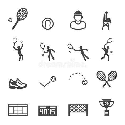 Tennis icons stock illustration Symbols Illustration, Vector Symbols, Tennis Art, Blue Abstract Art, Sister Tattoos, Love Tattoos, Stock Illustration, Stock Vector, Vector Illustration