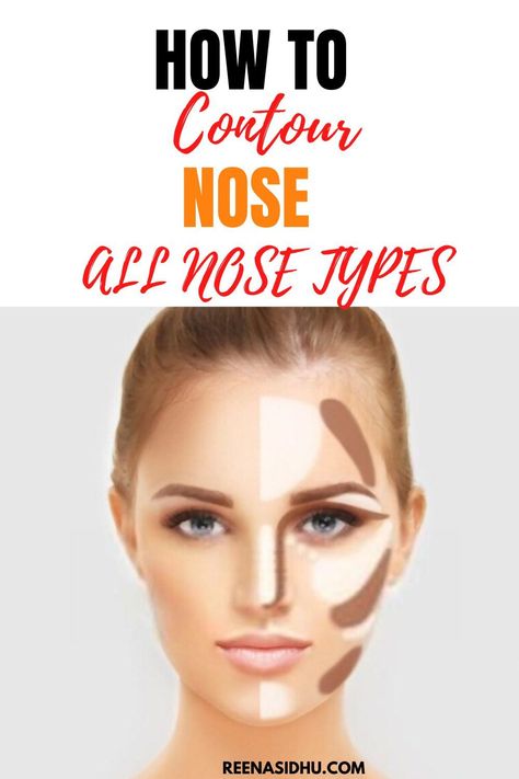 How to contour every nose typenose contour contouring Contouring and Highlighting how to nose contour How To Contour Nose, Bronzer Tips, Contour Nose, Nose Types, Contouring Techniques, Nose Contour, How To Contour, Nose Contouring, Health Tips For Women