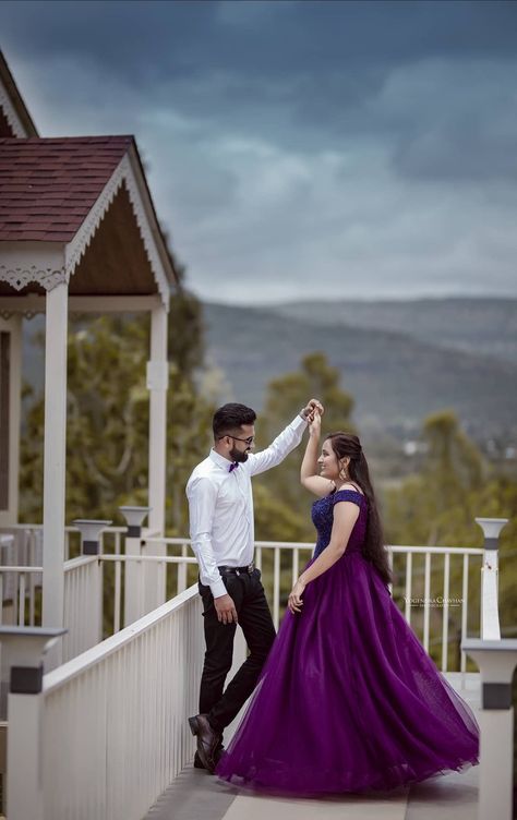 Pre-wedding outfits One Piece For Pre Wedding Shoot, Pre Wedding Couple Dress, Pre Wedding Dresses Gowns, Pre Wedding Costume Ideas, Tredisnal Pre Wedding Shoot, Gown Photoshoot Poses Couple, Pre Wedding Outfits Couple Photos, Long Frocks For Pre Wedding Shoot, Couple Poses Dress