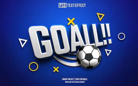 Goal text effect font editable typograph... | Premium Psd #Freepik #psd #3d-title #text #3d-text #title Goal Typography, 3d Text, Text Effect, Text Effects, 3 D, Typography