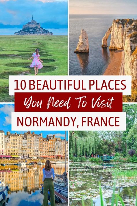 Looking for the best places to visit in Normandy? Our guide covers iconic landmarks, historic sites, and charming destinations like the D-Day Beaches, Mont St Michel, and Rouen. Perfect for planning a Normandy itinerary, these attractions and hidden gems highlight the beauty of Northern France. Add Normandy to your France travel guide and explore why it’s one of the best places to go in France for history, culture, and scenery! France Vacation Places To Visit, Normandy Beaches France, Northern France Travel, Normandy France Travel, Normandy Itinerary, France Normandy, D Day Beach, France Itinerary, Mont St Michel