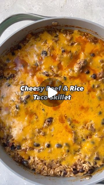 Mary Smith on Instagram: "CHEESY BEEF & RICE TACO SKILLET - an easy 30 min one pan meal for this busy holiday week! My entire family loves this one and the leftovers are great, too! 32g protein per serving 😄
.
Comment “recipe” below and I’ll send it your way! Or you can tap the link in my bio or Google Maryswholelife Taco in a Bowl to find it easily!
.
#easymeals #glutenfree #protein #skillet #skilletmeals #skilletdinner #onepan #onepanmeal #onepanrecipe #tacoskillet #tacotuesday #healthymeals #30minutemeals" Taco In A Bowl, Taco Skillet, Taco Rice, One Pan Meal, Rice Skillet, Beef Rice, One Pan Dinner, Skillet Dinners, Easy Taco