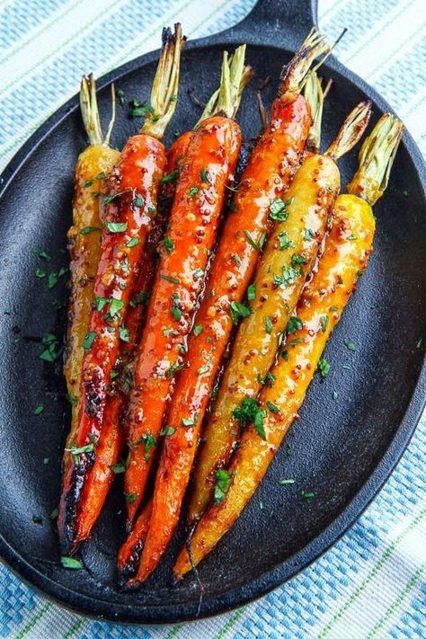 Maple Dijon Roasted Carrots, Grilled Carrots, Roasted Carrots Recipe, Grainy Mustard, Carrots Recipe, Miso Paste, White Miso, Carrot Recipes, Roasted Carrots