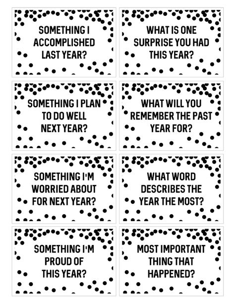 Fun New Year's Eve party game to play. Use these New Year reflective questions to start some fun conversation #papertraildesign #HappyNewYear #HappyNewYears #NewYearquestions #NewYearsQuestions Nye Games, Nye Ideas, Reflective Questions, New Years Eve Traditions, New Year's Eve Activities, New Years Eve Games, Game Image, Reflection Activities, Eve Game