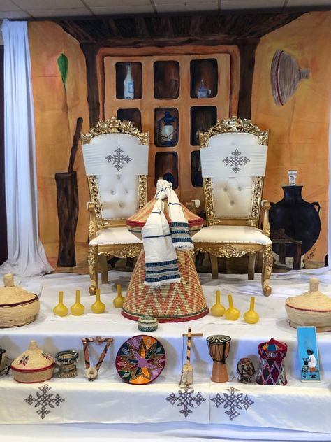 Ethiopian Decor Wedding, Habesha Wedding Decoration, Ethiopian Buna Ceremony, Ethiopian Orthodox Wedding, Traditional Habesha Kemis For Wedding And Eid, Habesha Wedding, Baby Shower Gender Reveal Cake, Ethiopian Orthodox Tewahedo, Ethiopian Wedding