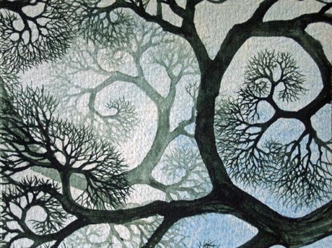 Fairytale Landscape, Blue Spiral, Tree Drawing, Zentangle Art, Tree Art, 그림 그리기, Painting Inspiration, Doodle Art, Landscape Art