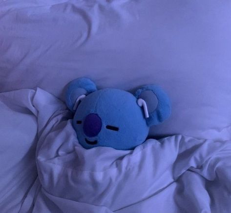 Bt21 Pfp Aesthetic, Blue Sleep Aesthetic, Koya Sleeping, Koya Plushie, Sleep Core, Plushie Pfp, Bts Sleeping, Bts Vs Exo, Evil Anime